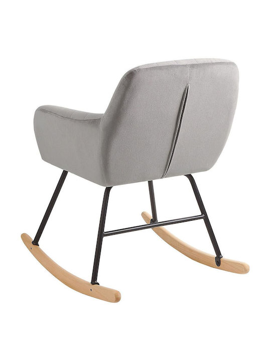 Rocking Armchair Swivel with Footstool Szary 40x40x82cm