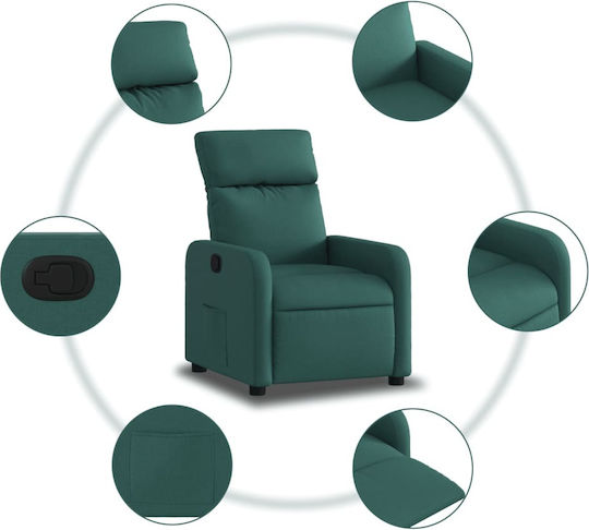 Фотьойл Relax С поставка за крака Dark Green 66x89.5x95.5см