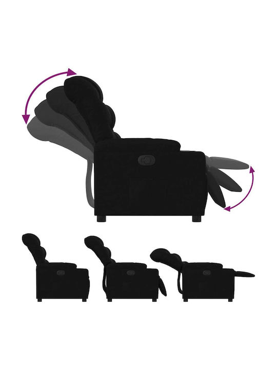 Relaxsessel mit Fußhocker Black 75.5x93x99.5cm