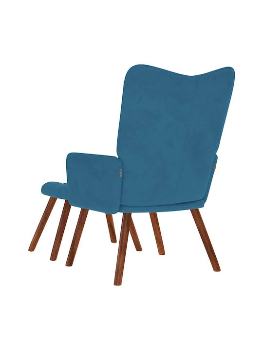 Bergère with Footstool Blue 61.5x69x95.5cm