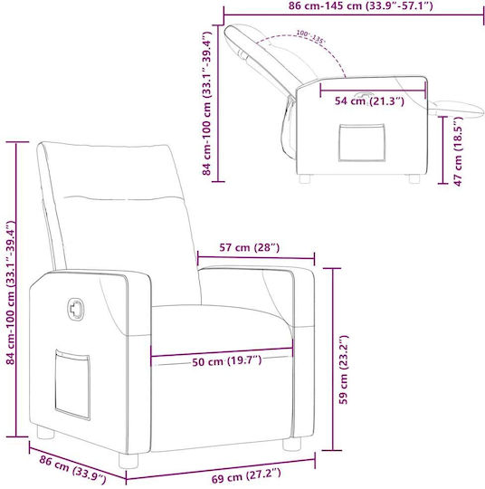 Фотьойл Relax С поставка за крака Taupe 50x54x100см