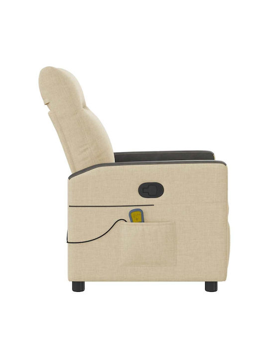 Πολυθρόνα Relax Massage με Υποπόδιο Κρεμ 50x54x100cm