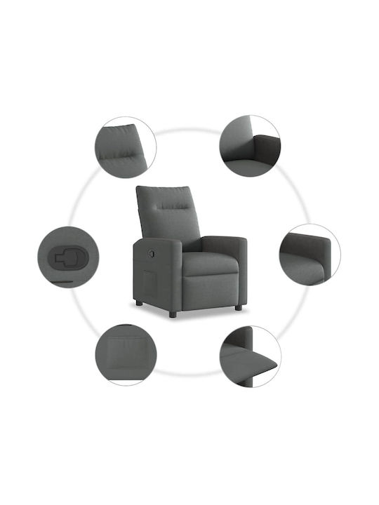 Relax Armchair with Footstool Dark Gray 50x54x100cm