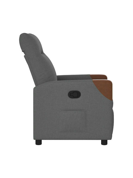 Πολυθρόνα Relax με Υποπόδιο Σκούρο Γκρι 50x54x100cm