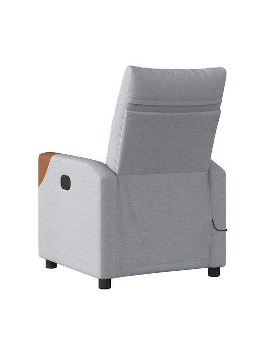 Relax Armchair Massage with Footstool Light Grey 50x54x100cm
