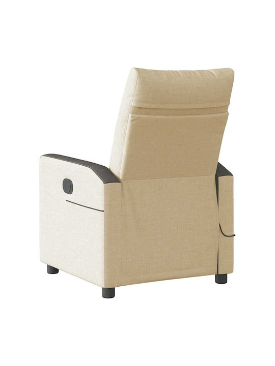 Relax Armchair Massage with Footstool Cream 50x54x100cm