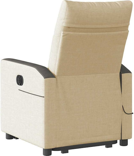 Relax Armchair Massage with Footstool Cream 50x54x100cm