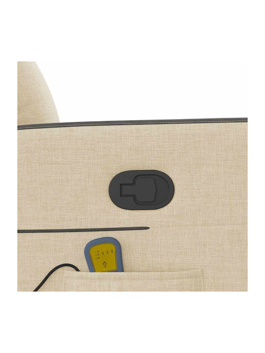 Relax Armchair Massage with Footstool Cream 50x54x100cm