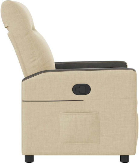 Relaxsessel mit Fußhocker Cream 50x54x100cm