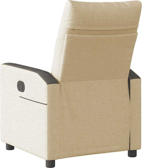 Relaxsessel mit Fußhocker Cream 50x54x100cm
