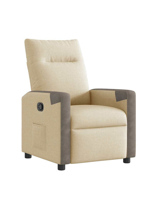 Relax Armchair with Footstool Cream 50x54x100cm