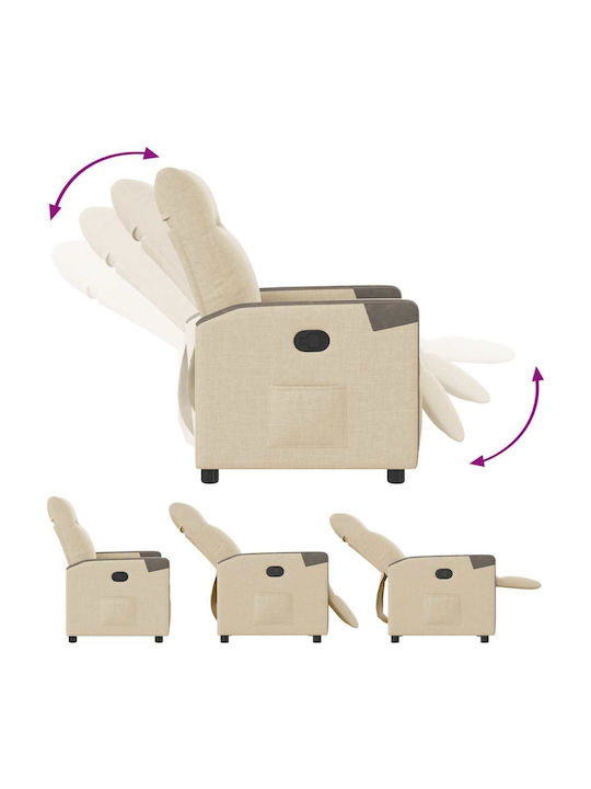 Relax Armchair with Footstool Cream 50x54x100cm