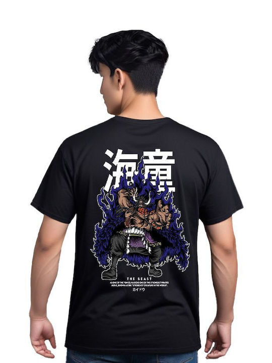 Popkultur T-Shirt One Piece Schwarz 64000p Kaido