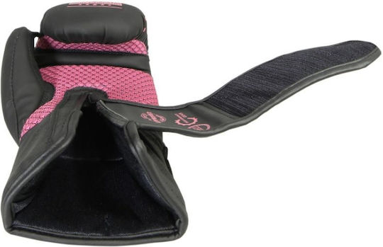 Sport Masters Boxing Gloves made of Synthetic Leather for Match Black/Pink
