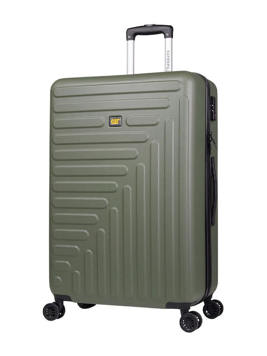 CAT Rockford Large Hard Green Travel Suitcase with 4 Wheels Height 77.2cm