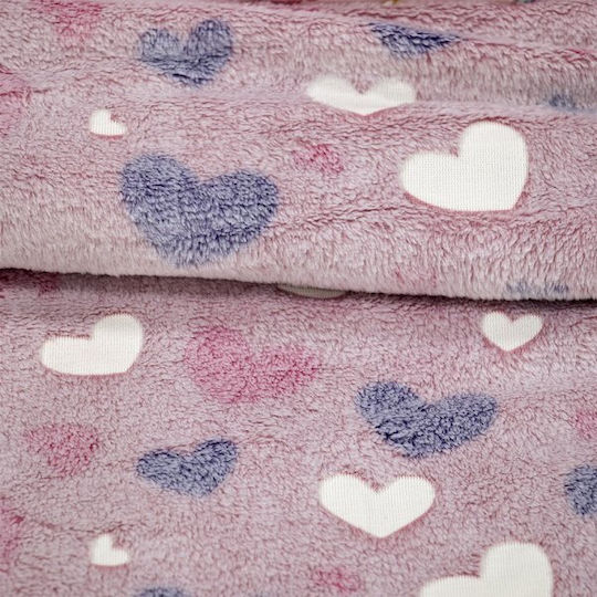 Lino Home Κουβέρτα Κούνιας Fleece Ροζ 110x150εκ.