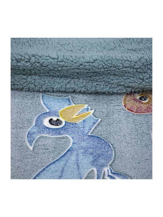 Lino Home Κουβέρτα Κούνιας Fleece Γκρι 110x150εκ.