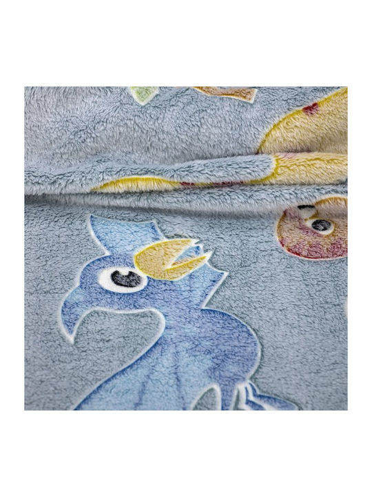 Lino Home Κουβέρτα Κούνιας Fleece Γκρι 110x150εκ.