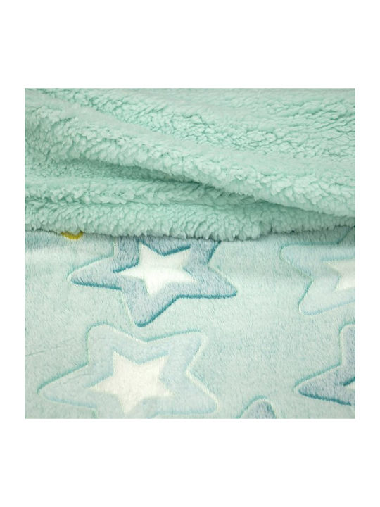 Lino Home Blanket Cot Fleece Green 110x150cm