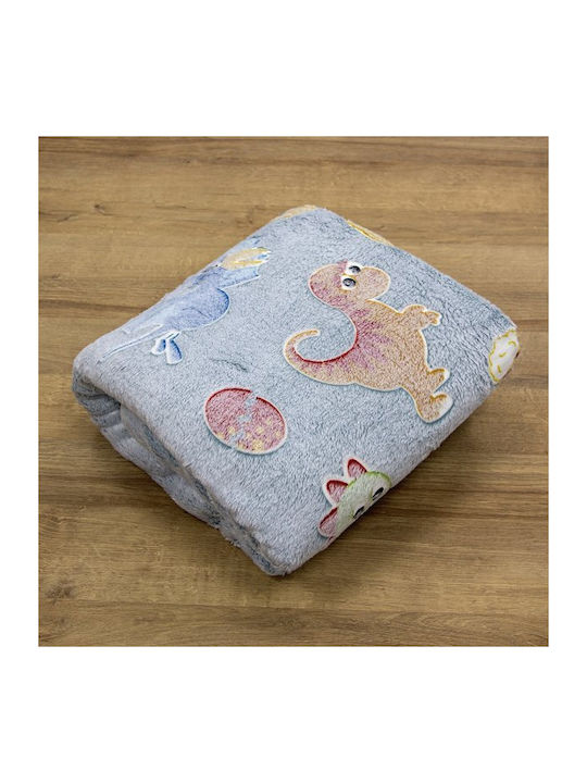 Lino Home Κουβέρτα Κούνιας Fleece Γκρι 110x150εκ.