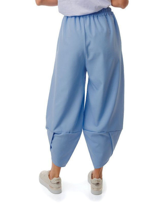 Light Blue Wide-Leg Trousers