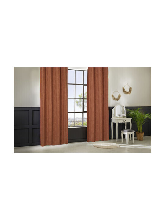 Atmosphera Κουρτίνα με Τρουκς Willow Πορτοκαλί 135x260εκ.