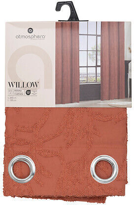 Atmosphera Κουρτίνα με Τρουκς Willow Πορτοκαλί 135x260εκ.