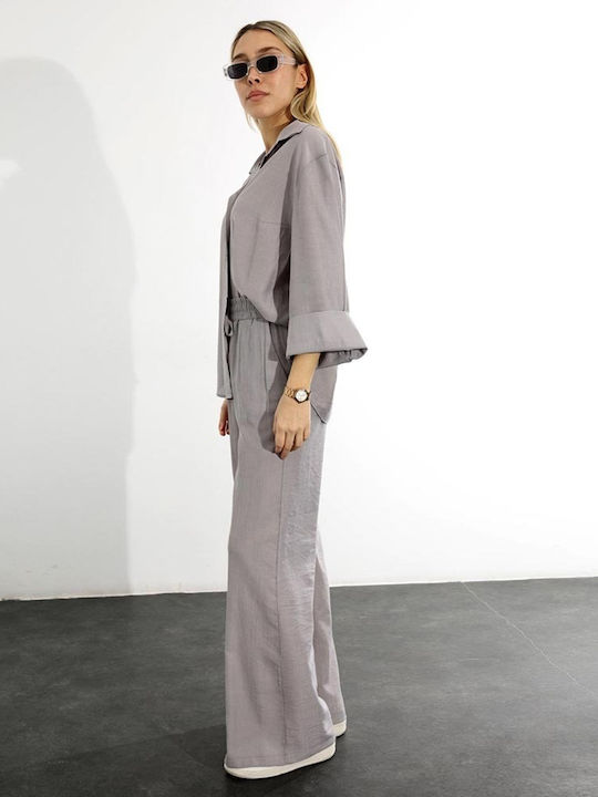 Damen Gray Set mit Hose mit Gummizug