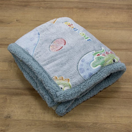 Lino Home Κουβέρτα Sherpa Μονή 160x220εκ. Γκρι|γαλάζιο