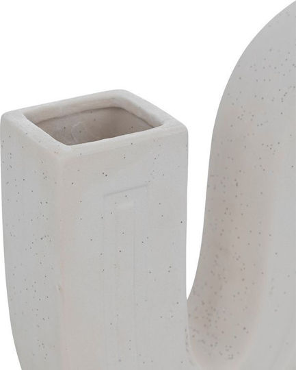Pakketo Dekorative Keramikvase Snaky Weiß 21x5xH25cm