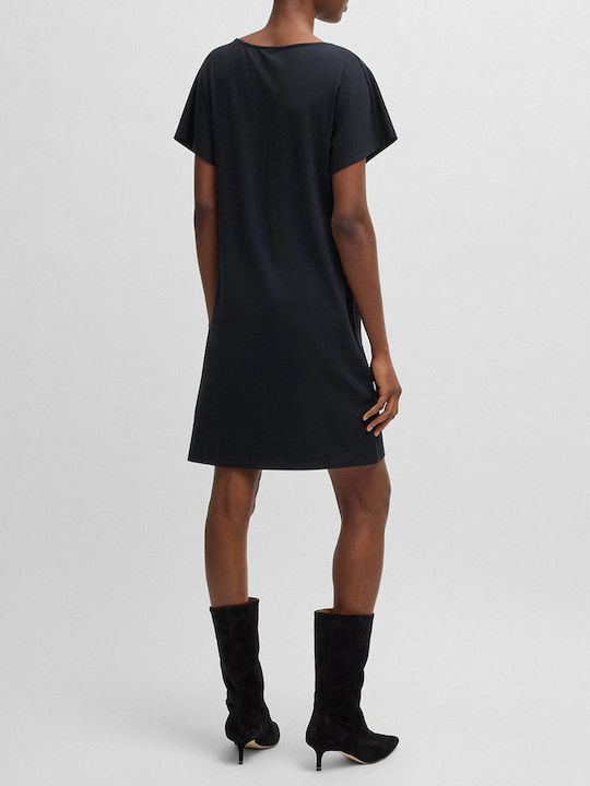 Hugo Boss T-Shirt Dress Draped Black