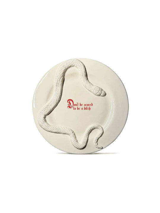 Incartato Ceramics The Forbidden Collection Διακοσμητική Πιατέλα Στρογγυλή Κεραμική Εκρού 28x28εκ.