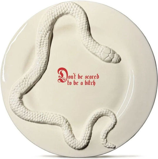 Incartato Ceramics The Forbidden Collection Platou Decorativ Rotundă Ceramică Ecru 1buc 28x28buc Incartato Ceramics The Forbidden Collection Platou Decorativ Rotundă Ceramică Ecru 1buc 28x28buc