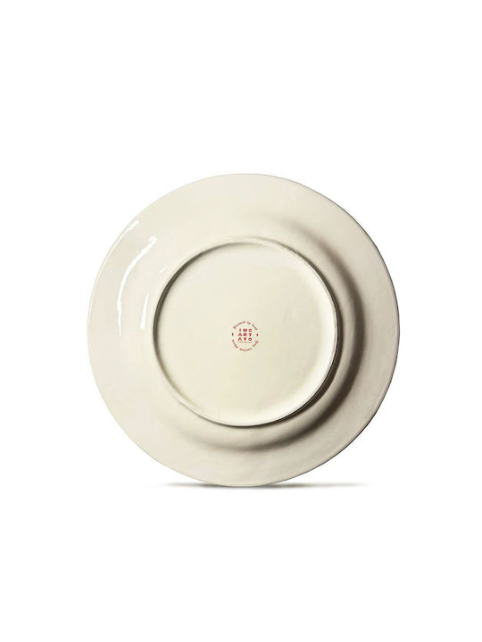 Incartato Ceramics The Forbidden Collection Dekorative Platte Rund Keramik Ecru 1Stück 28x28cm