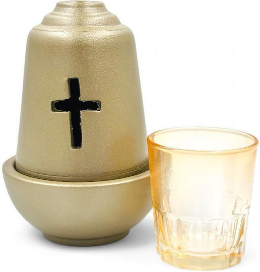 Ceramic Vigil Oil Lamp Beige Cup Dimensions 15*10.5 cm