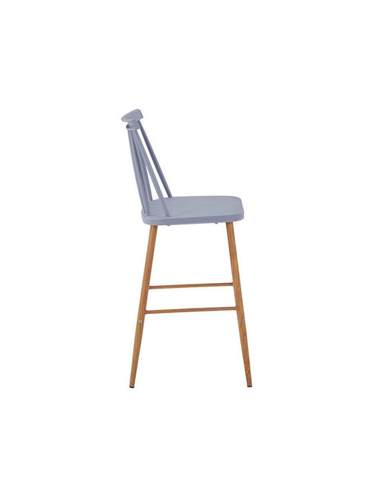 Hocker Bar mit Rückenlehne Metall Aurora Grey Shade 42x47x99cm