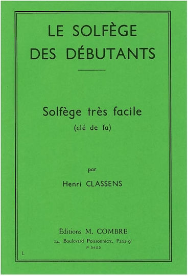 Classens Le Solfege Des Debutants Cle De Fa