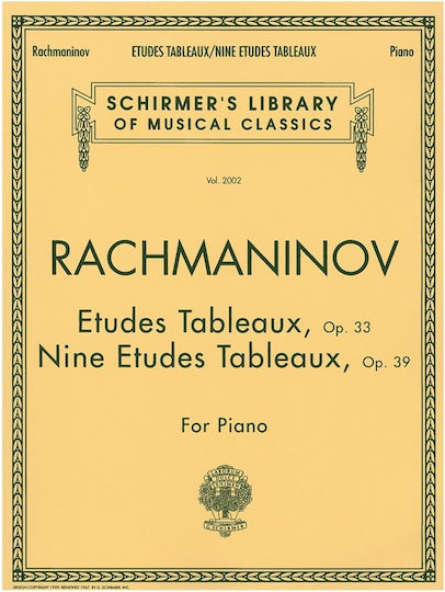 Rachmaninov Etudes Tableaux Op.33 Nine Etudes Tableaux Op.39