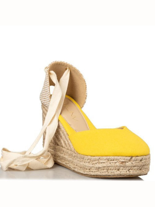 Envie Shoes Women's Fabric Platform Espadrilles Yellow