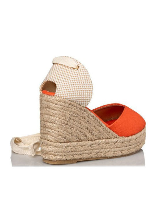 Women's Fabric Platform Espadrilles Orange