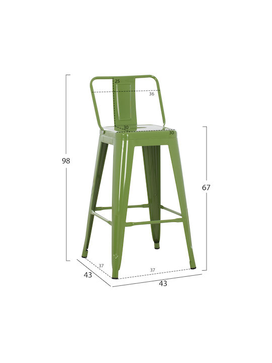 Metallischer Gartenhocker Melita-pro Hellolivgrün 43x43x88cm
