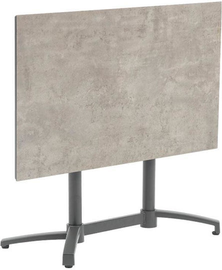 Flavio Outdoor Dinner Foldable Table with Wood Surface and Aluminum Frame Dark Gray 120x70x72cm
