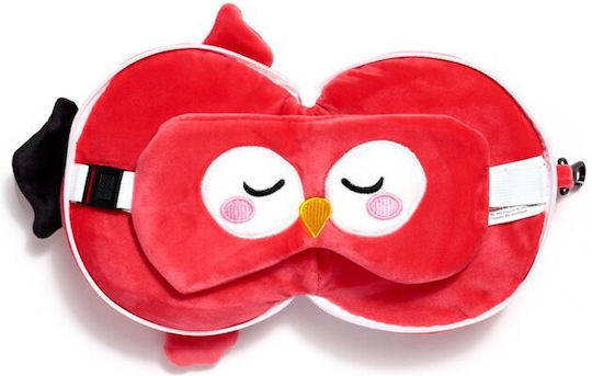 Puckator Travel Pillow Travel Set Pillow and Mask for Kids Red