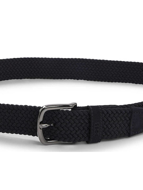 Elastic Men's Belt Knitted Navy Blue