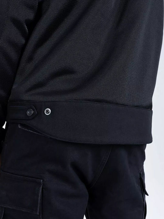 John Doe Aero Mesh Καλοκαιρινό Ανδρικό Μπουφάν Μηχανής Μαύρο