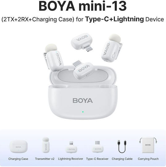 Boya Mini 13 Wireless Microfon în Culoarea White