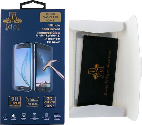 Idol 1991 3D 0.3mm Vollkleber Gehärtetes Glas Schwarz (Honor Magic7 Pro 5G)