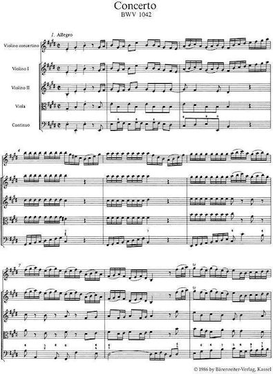 Bach Concertos In A Minor E Major Bkv1041 1042 Pocket Score