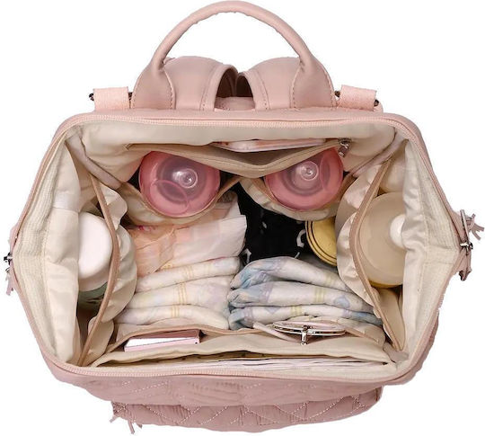 Wickeltasche-Wickelrucksack Rosa 30x40x20cm.