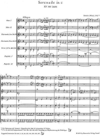 Mozart Serenade In C Minor Pocket Score